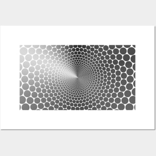 Optical Illusion Angle Gradient on White NOIR Posters and Art